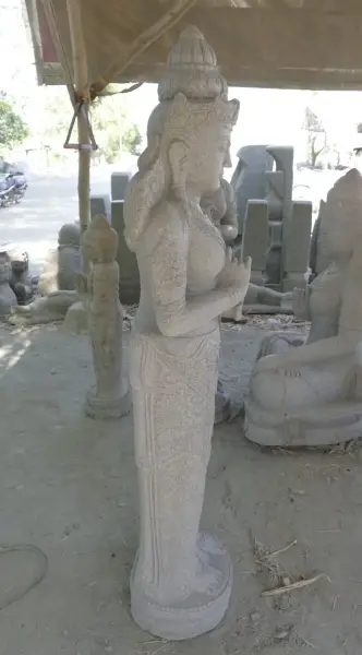 Product image 5 of the product “Standing Dewi Sri, position greetings turning the wheel ,160cm high riverstone grey ”